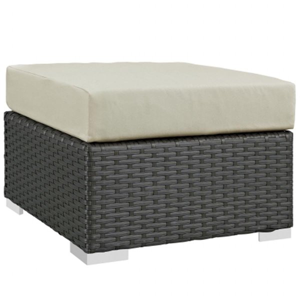 East End Imports Sojourn Outdoor Patio Ottoman- Canvas Antique Beige EEI-1855-CHC-BEI